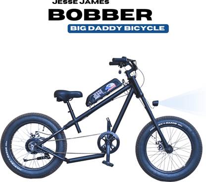 Jesse James Electric Bobber Bicycle | Rider Height 4.4 - 5.10ft | Double Crown Fork 20 inches Single Speed Lithium-ion (Li-ion) Electric Cycle