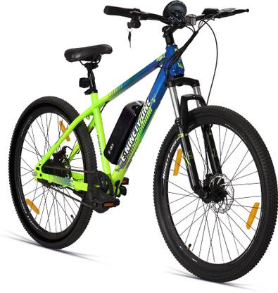 Ninety one WOLVERINE X 7.8Ah Battery Front Suspension 250 Watt IP65 BLDC Motor Blue Green 27.5 inches Single Speed Lithium-ion (Li-ion) Electric Cycle
