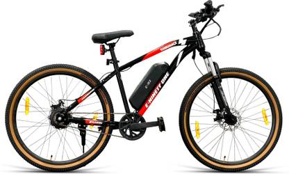 Ninety one Samurai X 10.4Ah Battery Front Suspension 250 Watt IP65 BLDC Motor Black Red 27.5 inches Single Speed Lithium-ion (Li-ion) Electric Cycle