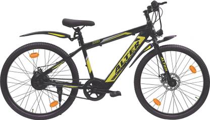 ALTER 26" 002S ELECTRIC CYCLE | 95% PRE- ASSEMBLED WITH CHARGER (BLACK & YELLOW) 26 inches Single Speed Lithium-ion (Li-ion) Electric Cycle