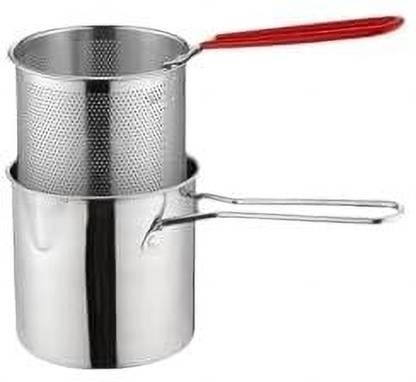 KWICK MART Small Deep Frying Pot with Basket 1200ml Stainless Steel Fryer Pot 1.2 L Electric Deep Fryer