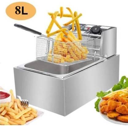 RATTU Electric Table Top Single Tank Fryer 8 Ltr. (HEF 8L) 8 L Electric Deep Fryer