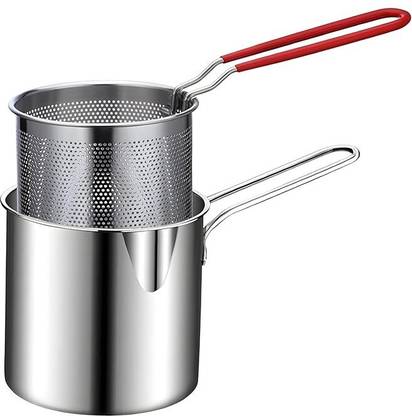 DREAM CHOICE Stainless Steel Deep Fryer Pot Pan 1.2 L Electric Deep Fryer