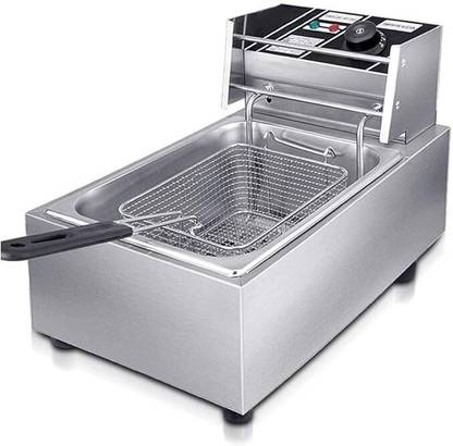 DIGICOP Shop Electric Deep Fryer, 6 Litre Capacity, Stainless Steel, With Strainer 6 L Electric Deep Fryer