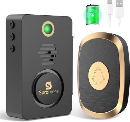Spromoce Wireless Door Bell for Home, 1000Mah Rechargeable Wireless Calling Bell Wireless Door Chime