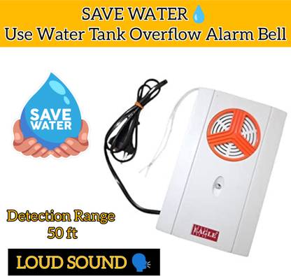AIMERS Water Tank Overflow Alarm Siren Bell| Water Level Indicator with Multiple Voice Wired Door Chime