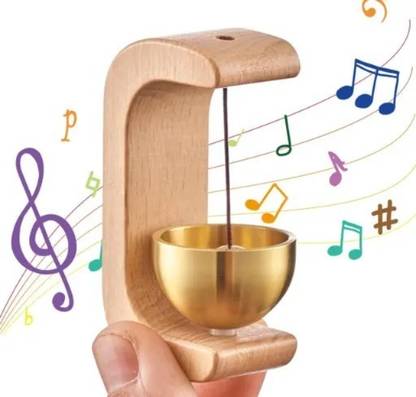 Greendark Bell for Door Opening, Retro Magnetic Doorbell Chime Wooden C-Shaped Doorbell Bell Pull Ends