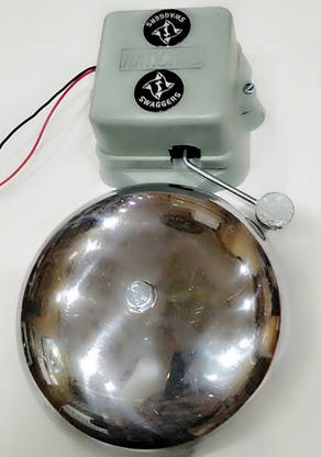 SWAGGERS Industrial School Bell 225 mm (9 Inches, White) Wired Door Chime