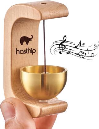 MAYCREATE Beech Wooden Door Chime with Brass Bell Dopamine Magnetic Doorbell for Home Shop Wireless Door Chime