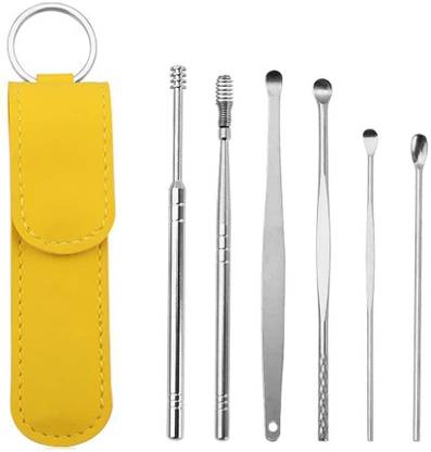 Kinematic Enterprise 6-in-1 Ear Wax Cleaner- Resuable Ear Cleaning Tools Leather Pouch