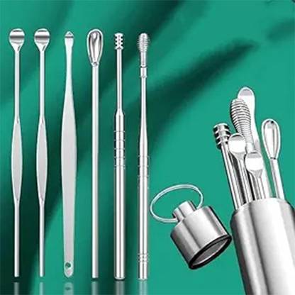 Taxila Ear Wax Cleaner (6 Pc) Resuable Ear Cleaner Tool Set with Storage Box Electric Ear Cleaner