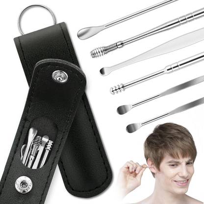 Taxila 6 PCS Ear Wax Remover Stainless Steel Earpick Removal Kit tool Electric Ear Cleaner