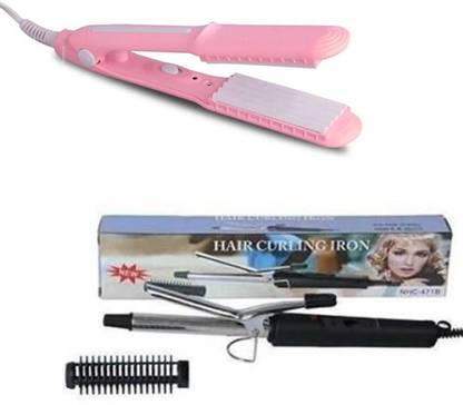 MARSELITE Hair Curler & Hair Crimper Machine Combo for Girls (Crimper+Curler) Electric Hair Styler