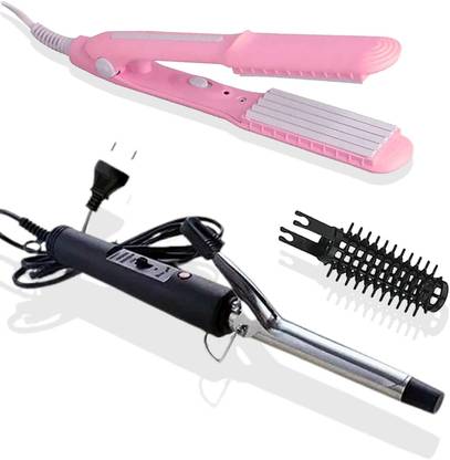 MARSELITE Combo of New Hair Curler & Hair Crimper Machine for Girl (Crimper+Curler) Electric Hair Styler