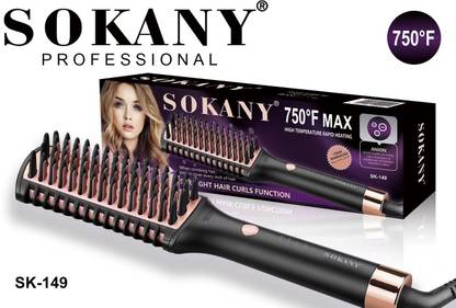 SOKANY SK-149 2 in 1 Hair Brush Straightener Straight Hair Curls Function Electric Hair Styler