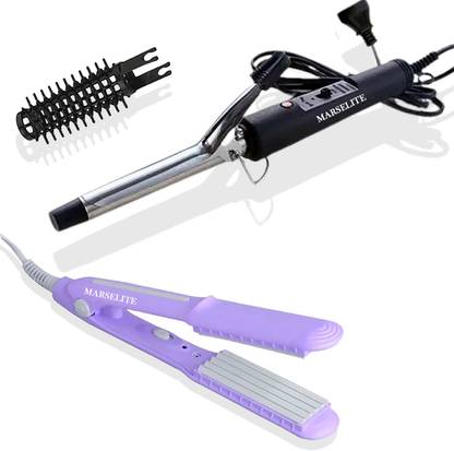 MARSELITE Combo of Hair Curler & Hair Crimper Machine for Girl's (Crimper+Curler) Electric Hair Styler
