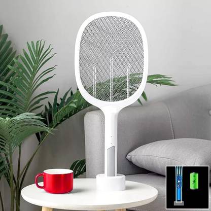 Gleewoll Masterful Anti-Mosquito Racket/Bat, 4000V Rechargeable Fly Swatter, LED Light Electric Insect Killer Indoor, Outdoor
