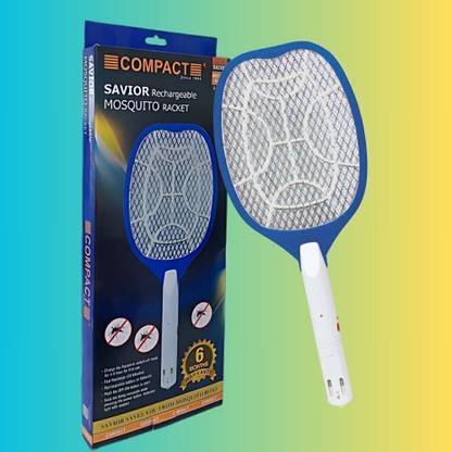 COMPACT Saviour Rechargeable Electric Mosquito Racket Electric Insect Killer Indoor, Outdoor
