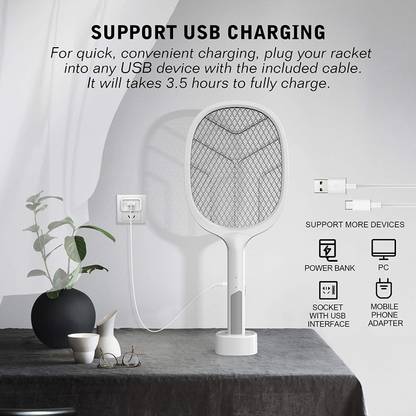 AR-NMAS 4200V Anti-Mosquito Racket / Rechargeable Insect Killer Bat / With LED Light Electric Insect Killer Indoor, Outdoor