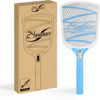 24 ENERGY Rechargeable Premium Large Head Mosquito Swatter Racket | Unbreakable | Warranty Electric Insect Killer Indoor, Outdoor