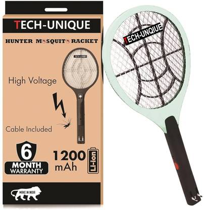 TECH-LOBBY Mosquito Racket With 20 Days Backup Rechargable Function And Led Light Inbuild Electric Insect Killer Indoor, Outdoor