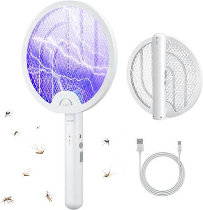 PLERIZA Electric Fly Swatter 4000V 2 in 1 Bug Zapper Racket Fly Killer Mosquitoes Trap Electric Insect Killer Indoor, Outdoor