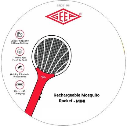 Geeep GEEP Rechargeable Mosquito Racket Mini Electric Insect Killer Indoor