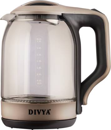 DIVYA 1.8 Liters Electric 1500-watt Glass Kettle with LED Backlight Electric Kettle