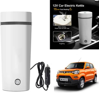 Oshotto 12V Stainless Steel Electric Kettle Cup Auto Shut-off For Maruti Suzuki S Presso Electric Kettle