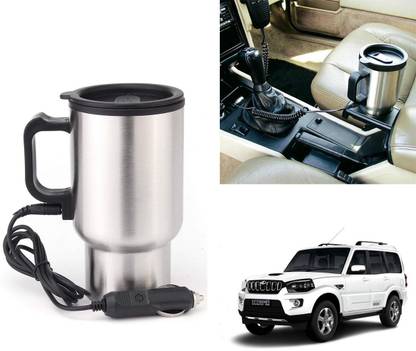 Oshotto 12V Stainless Steel Electric Car Heating Mug For Mahindra Scorpio (450ml) Electric Kettle