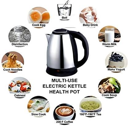 FRONY W26_Kettle Stainless Steel 1.8L Electric Kettle: Tea, Coffee, Milk, Water Boiler Electric Kettle