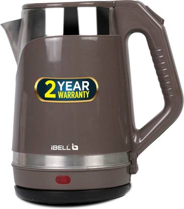 iBELL SEK20GM 2L 1500W, Auto Cut-Off, 360° Rotating Base, Lid Lock, Stainless Steel Electric Kettle  (2 L, Brown)