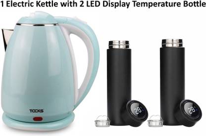 E VYAPAR KENDRA ELECTRIC KETTLE WITH 2 SMART LED TEMPERATURE BOTTLE 500ML COMBO Electric Kettle