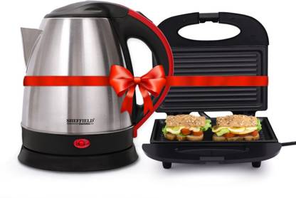 Sheffield Classic Combo Electric Kettle (1.5 L) and Sandwich Maker (750W) Beverage Maker