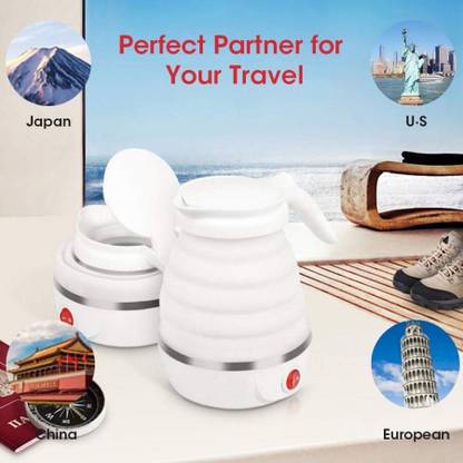 BazaarNest Foldable Travel Kettle 600ml Electric Kettle