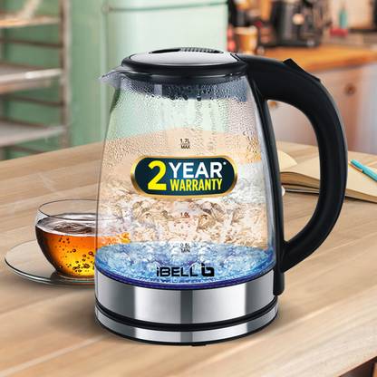 iBELL GEK170M (1.7L) 1500W, LED Light, 360� Rotating Base, Tempered Glass Electric Kettle