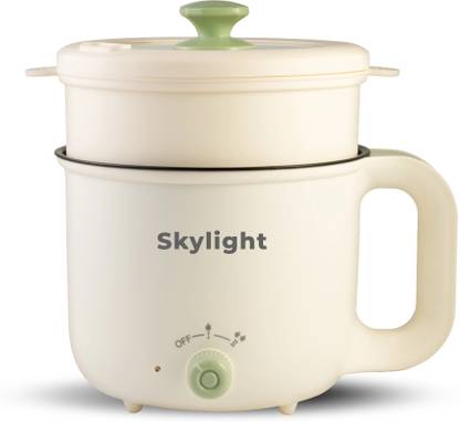 Skylight 600W Non-Stick Cooker Rice Pasta Noodles Momos Tea Coffee Egg Boiler Deep Fryer Multi Cooker Electric Kettle
