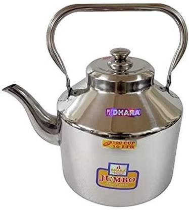 Dhara Large Steel Tea Kettle 10 Liter 100 Cups Induction Electric Kettle