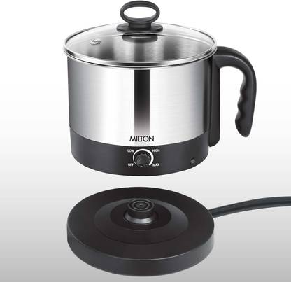MILTON Multipurpose Cooker With Glass Lid and Handle,600 Watt|Auto Cut-Off Multi Cooker Electric Kettle