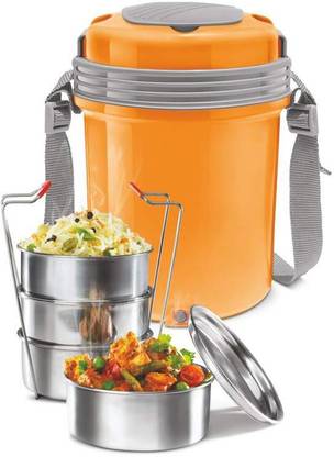 MILTON Electron Stainless Steel Tiffin Box Set, 360ml/158mm, 4 Containers Lunch Box