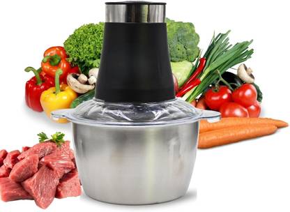parspar Meat Grinder/Mincer, 2 Litre Stainless Steel Bowl, 500W, Multi Purpose Chopper Electric Meat Grinder