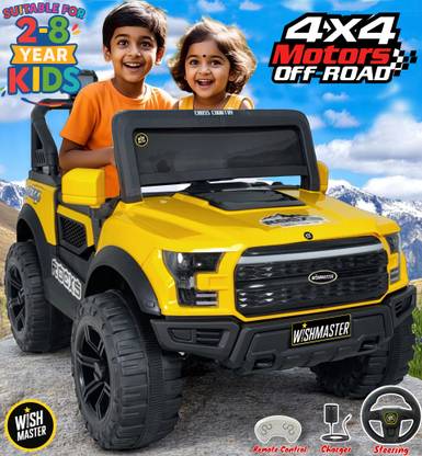 Wishmaster Pobo Kids Driving EV Car For 1-8 Years 4 Motor All Wheel Drive Jeep Battery Operated Ride On