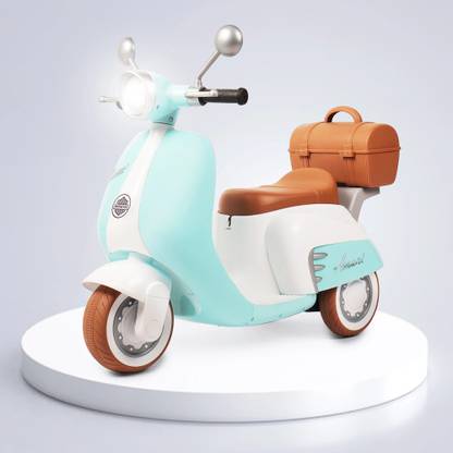 LITTLE RIDES Kids Battery Operated Scooter with LED Lights, Foot Pedal for Toddlers Aged 2–5 Scooter Battery Operated Ride On