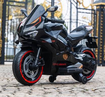 JN creations 12V Battery-Powered Ducati Panigale V4 Ride-On HSV5 Bike for Kids with Wings | Bike Battery Operated Ride On