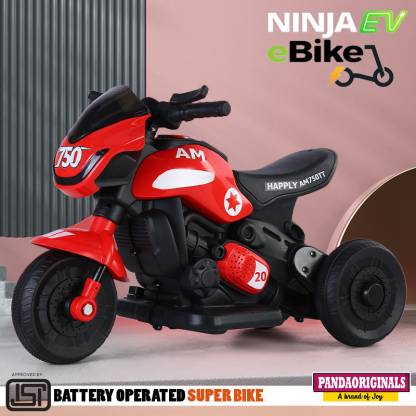 Pandaoriginals Ninja Ev With Music And Lights, Forward and Backward Gear, Built in MP3 player Bike Battery Operated Ride On