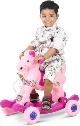 Playzip 2-in-1 Kids Horse Rider Rocker Toy | Baby Horse Ride-On | Birthday Gift Rideons & Wagons Non Battery Operated Ride On
