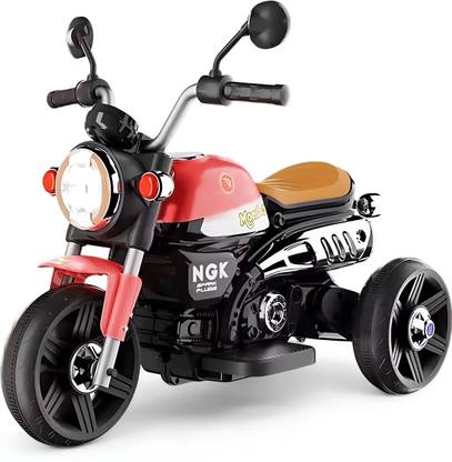 LITTLE RIDES Battery Operated Bike for Kids with Foot Accelerator & Music with LED Light Bike Battery Operated Ride On