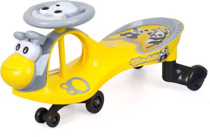 Little Funky Donkey Face Kids Swing Car With 360 Degree Rotation Wheels & Musical Steering Car Non Battery Operated Ride On