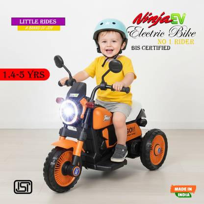 LITTLE RIDES Battery Operated Harley Bike for Kids Foot Accelerator & Music with LED Light Bike Battery Operated Ride On