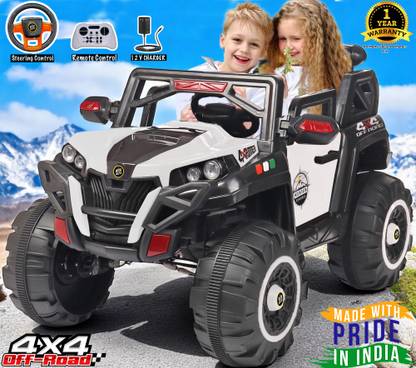 Wishmaster 5 motor 4x4 Big Size Driving Car Remote , Mobile App Control + Steering Drive Jeep Battery Operated Ride On